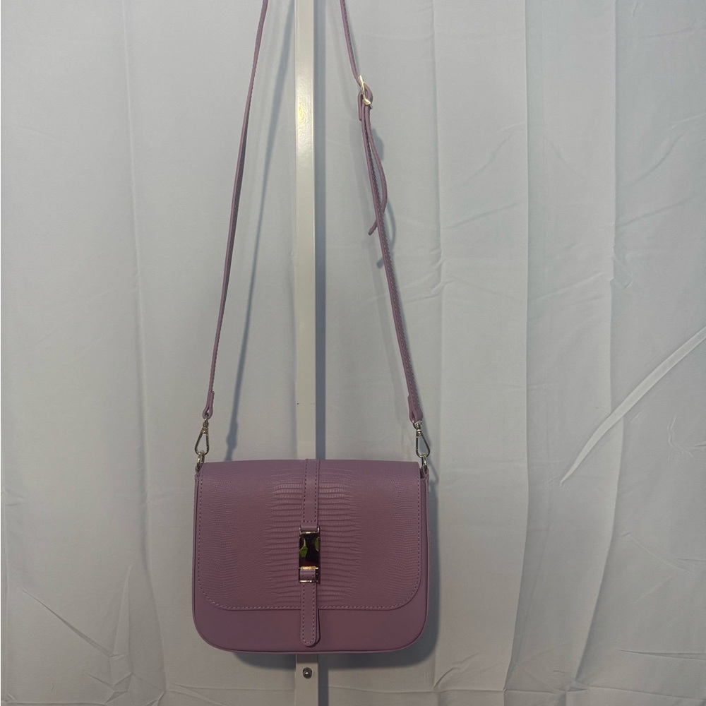 Stella Bianca Elegant Lavender Leather Crossbody Bag